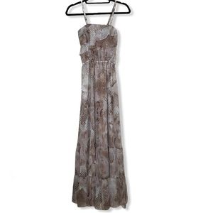 EXPRESS Brown/Gold Snake Print Maxi Dress Size XS